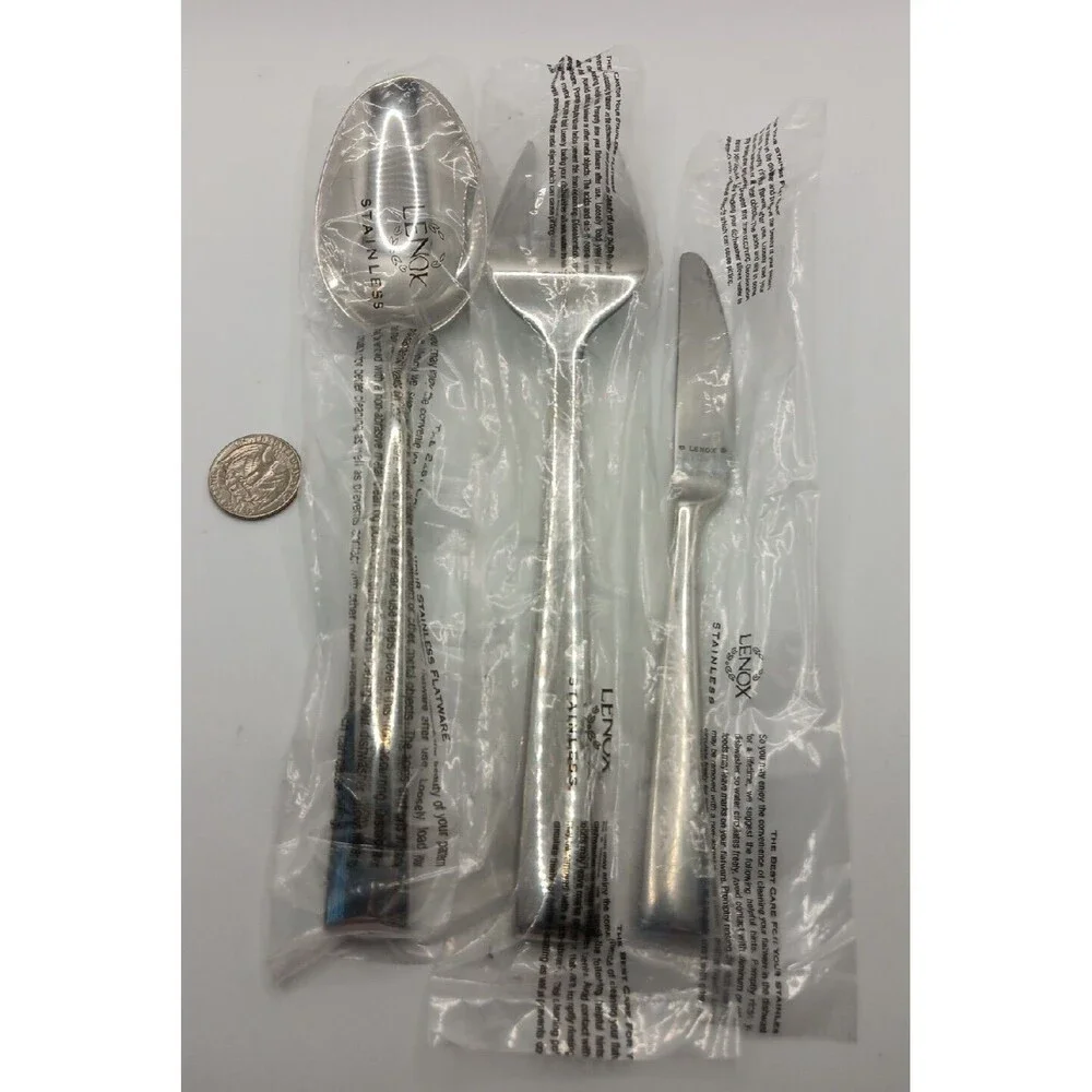 LENOX Continental Dinning 3 PC Serving Hostess Set Stainless Flatware NIB